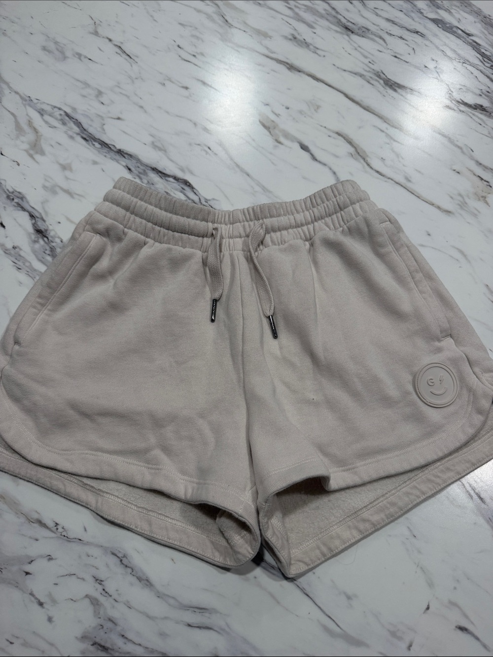 Gilly Hicks Neutral Beige Elastic Waist Athletic Shorts